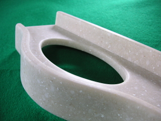 加熱成形によるアクリル樹脂オリジナル製品の実例「人口大理石加工品」